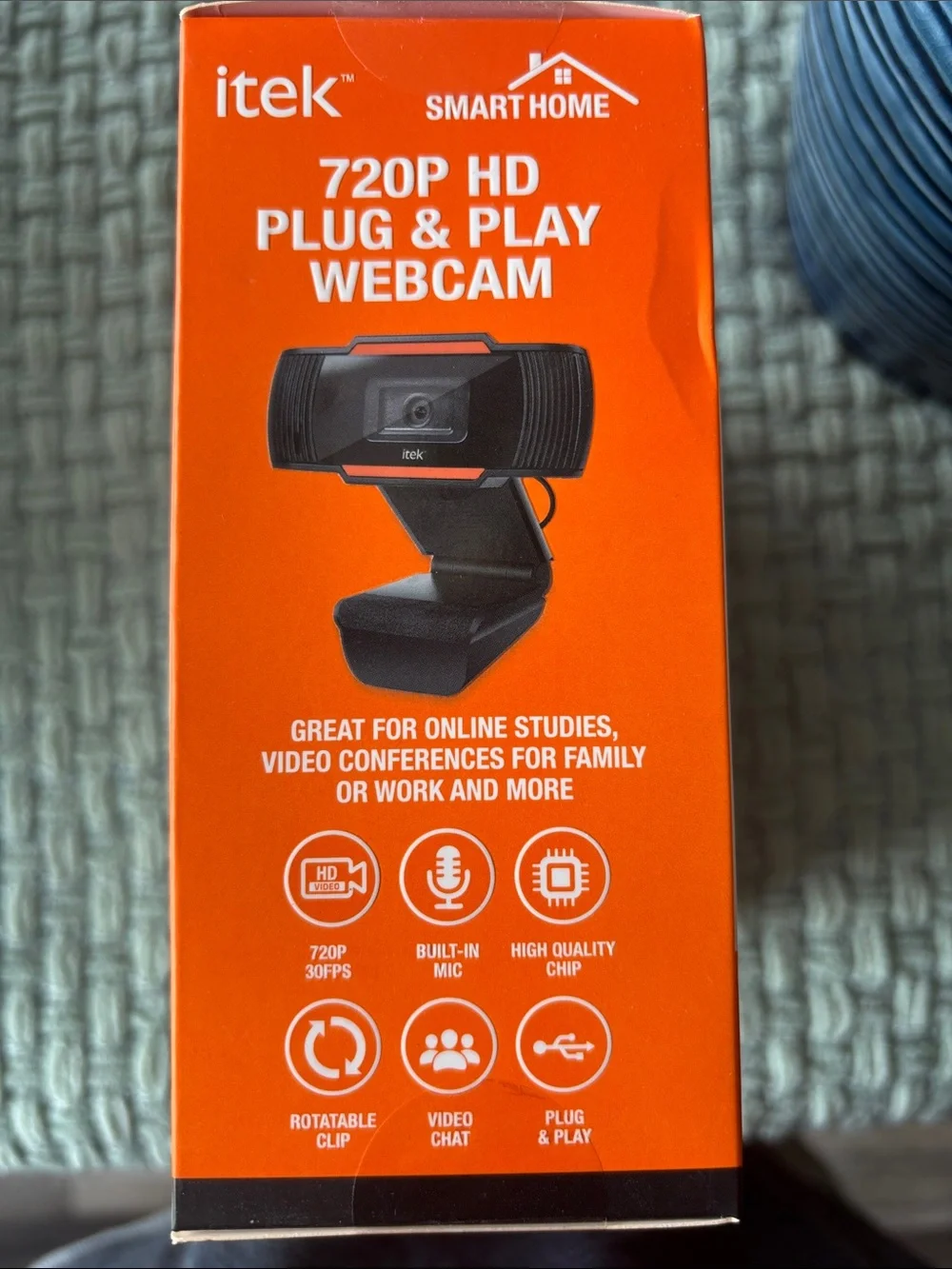 720P HD Plug & Play Webcam - Black